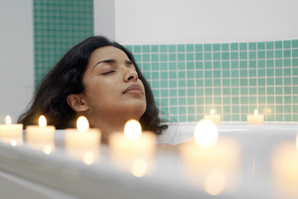 Woman Relaxing in Bath