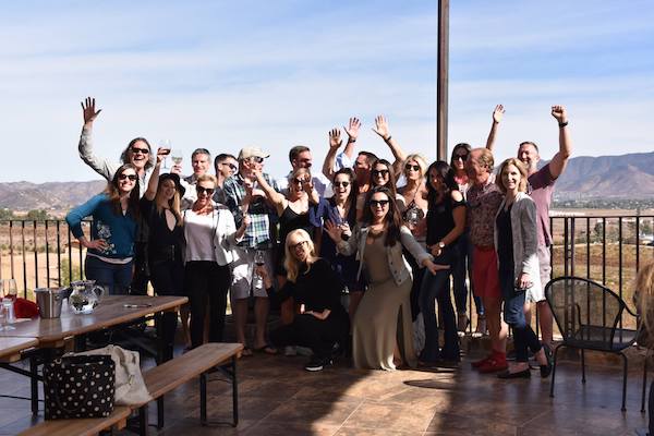The Mind Movies team and other industry leaders wine tasting in Mexico