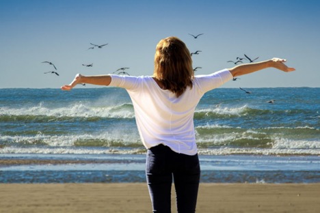 Woman Enjoying the Beach