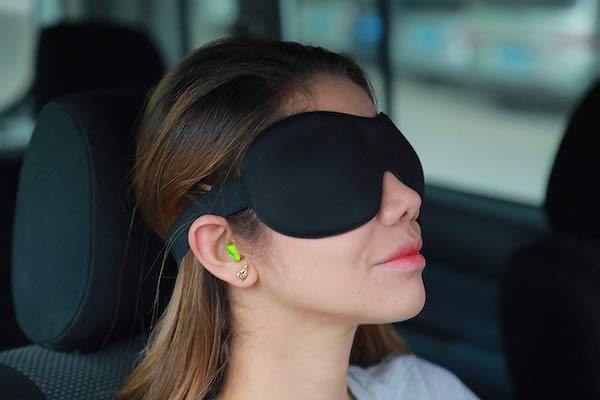 Woman Wearing Sleep Mask