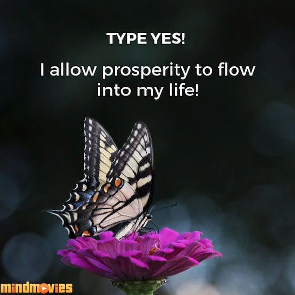 I allow prosperity to flow into my life