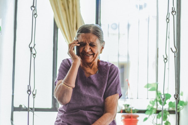 Smiling Woman on the Phone