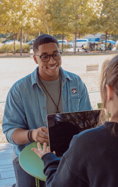 Man Actively Listening to Woman