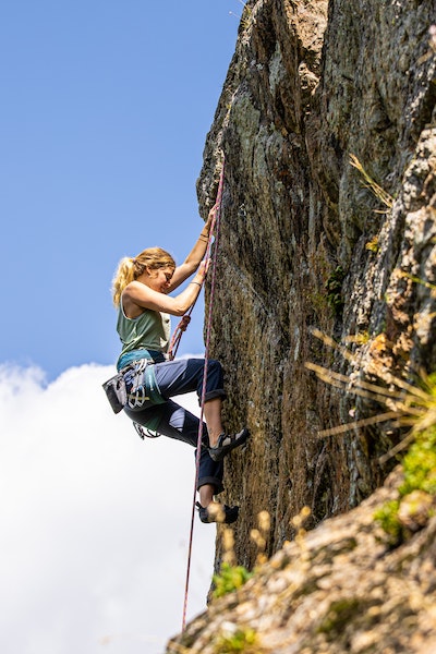 Woman Rock Climbing