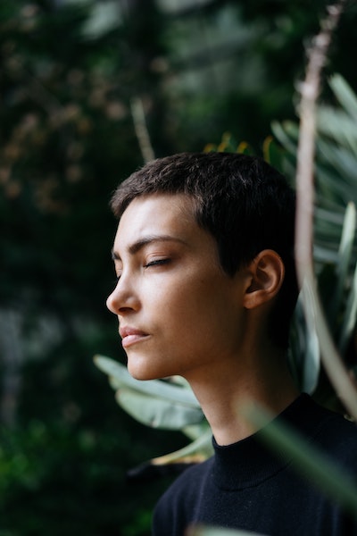 Person Focused With Eyes Closed