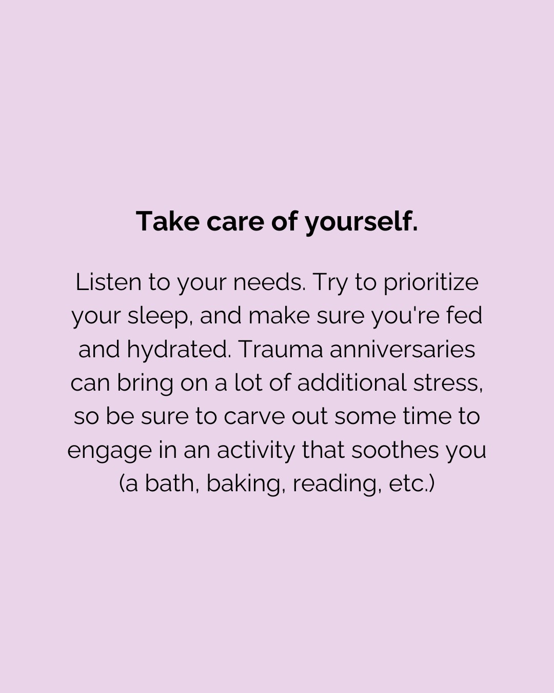 Take Care Of Yourself